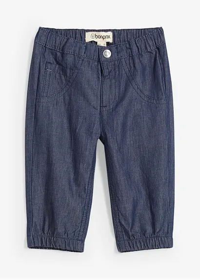 bonprix Lässige Baby-Hose im Jeanslook aus Bio-Baumwolle - blau
