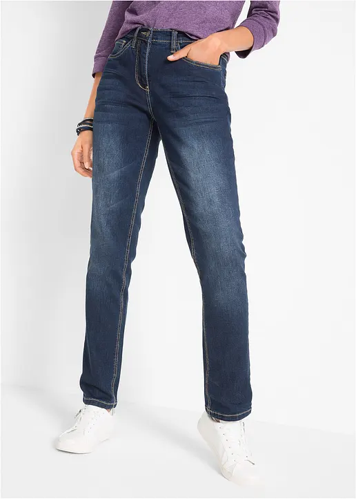 Bonprix Lässige Basic-Stretch-Jeans Im Five-Pocket-Look - Blau Regular