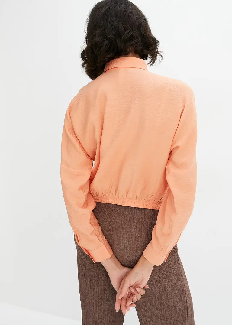 Bonprix Lässige Bluse Aus Strukturierter Zertifizierter Viskose Mit Modischem Wickeldetail Vorn