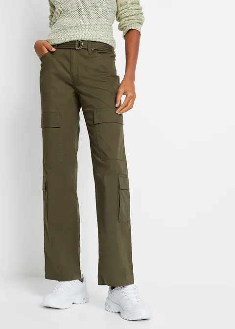 Bonprix Lässige Cargo-Hose Mit Aufgesetzten Taschen Und Weitem Bein