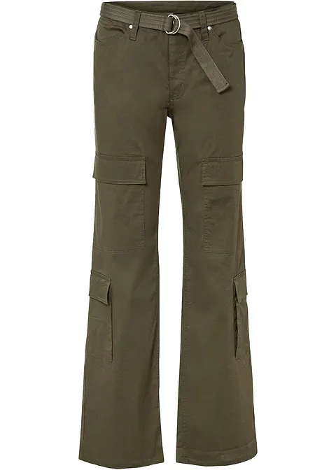 bonprix Lässige Cargo-Hose mit aufgesetzten Taschen und weitem Bein