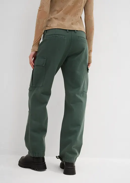 Bonprix Lässige Cargohose Im Relaxed Fit Mit Tunnelzug Am Saum - Grün