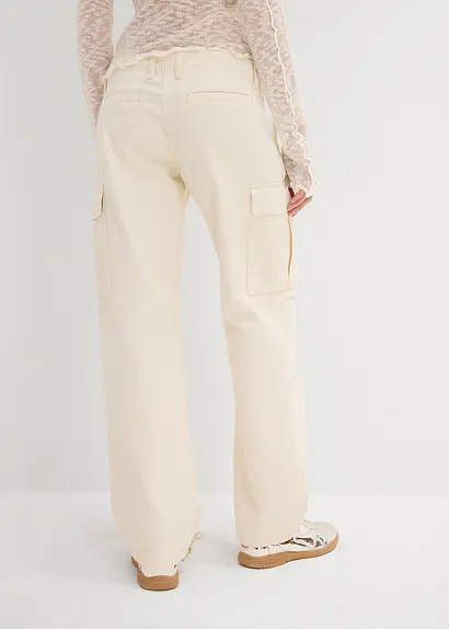 Bonprix Lässige Cargohose Im Relaxed Fit Mit Tunnelzug Am Saum - Beige