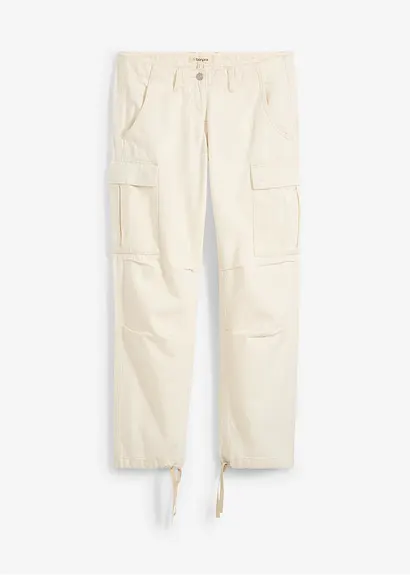 bonprix Lässige Cargohose im Relaxed Fit mit Tunnelzug am Saum - beige