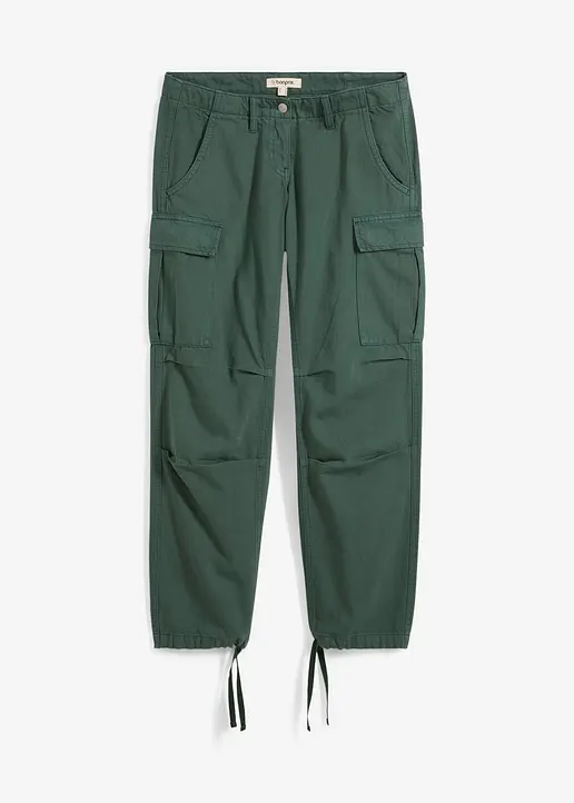 bonprix Lässige Cargohose im Relaxed Fit mit Tunnelzug am Saum - grün