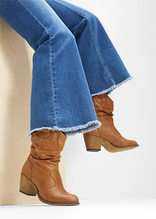 Bonprix Lässige Cowboy Stiefelette Mit Raffung - Braun - Damen