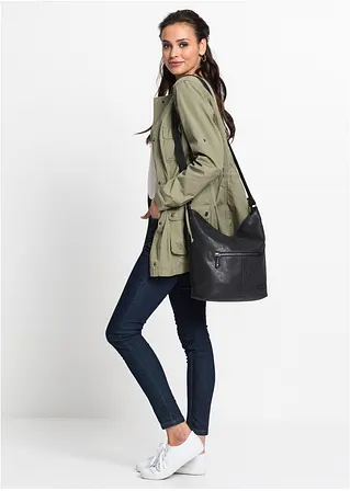 Bonprix Lässige Handtasche In Lederoptik - Schwarz - Damen