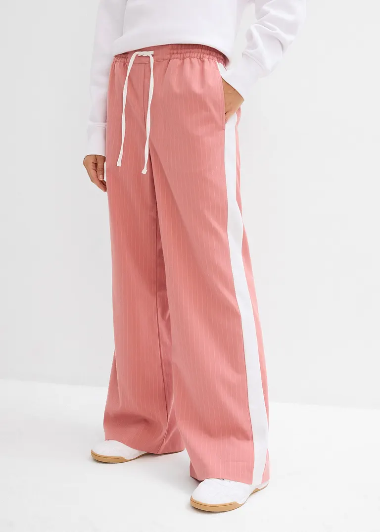 Bonprix Lässige Hose Mit Seitlichen Taschen Und Kontraststreifen - Rosa