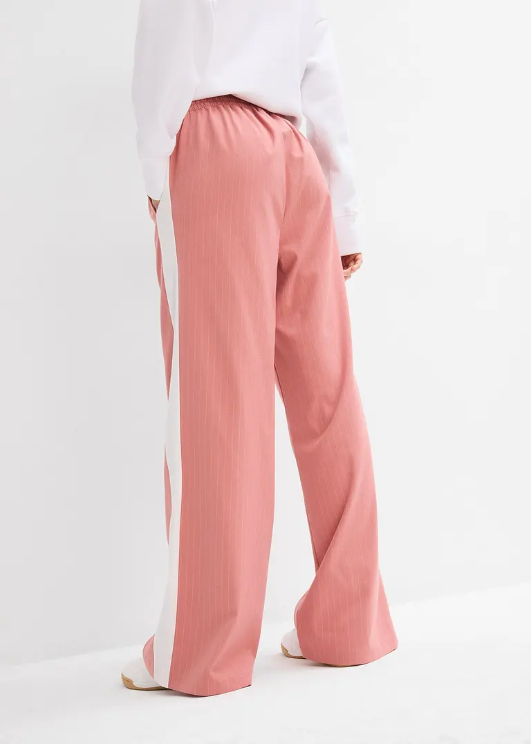 Bonprix Lässige Hose Mit Seitlichen Taschen Und Kontraststreifen - Rosa