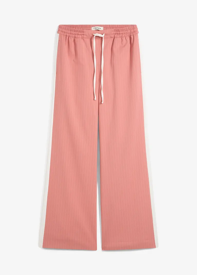 bonprix Lässige Hose mit seitlichen Taschen und Kontraststreifen - rosa