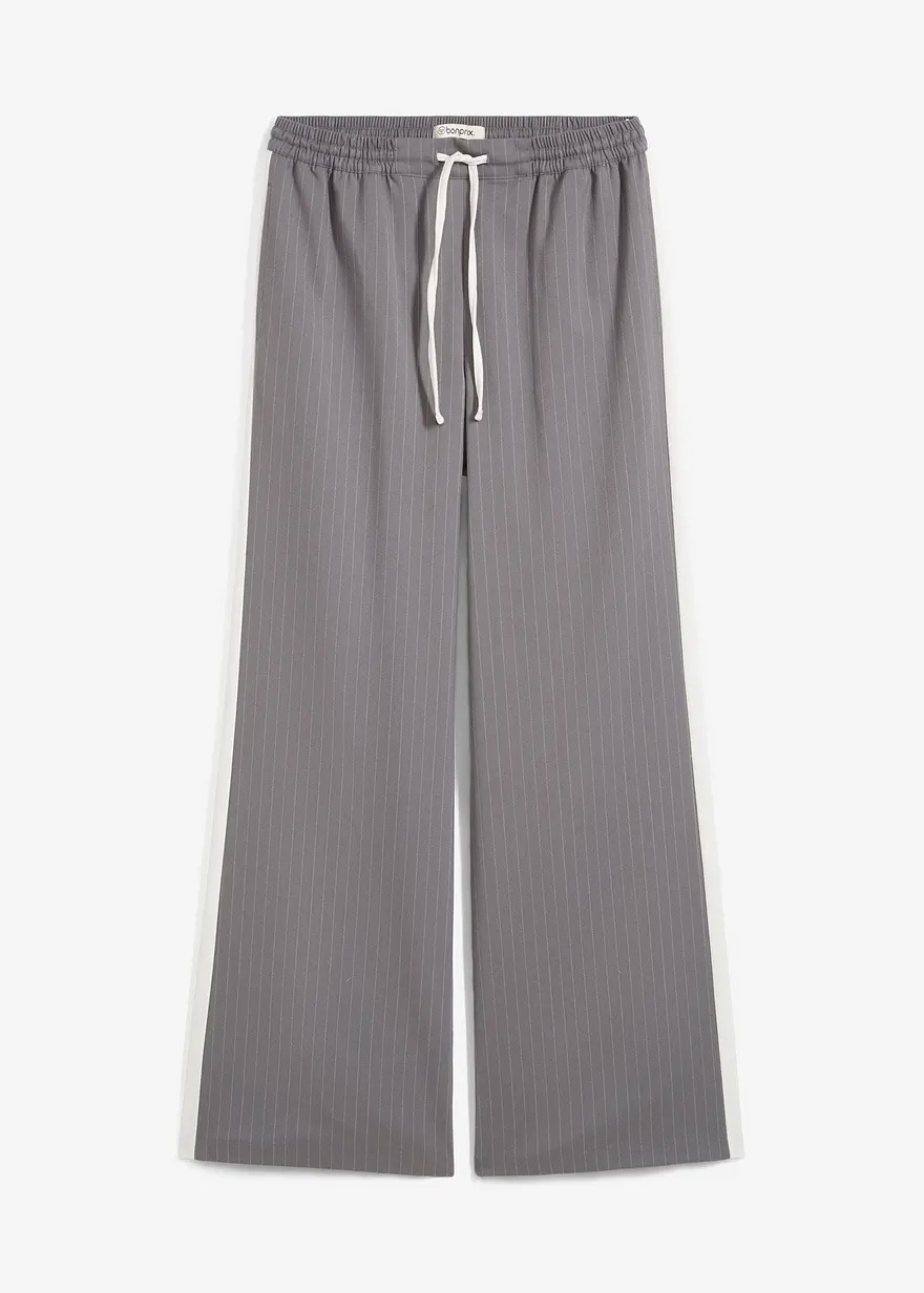 bonprix Lässige Hose mit seitlichen Taschen und Kontraststreifen - grau