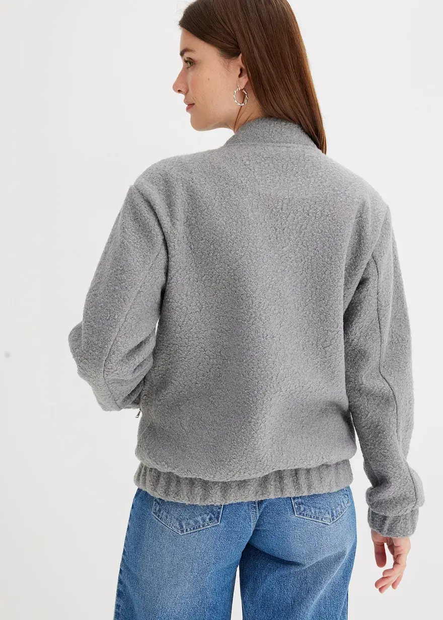 Bonprix Lässige Jacke Mit Reißverschlussdetails - Grau - Damen