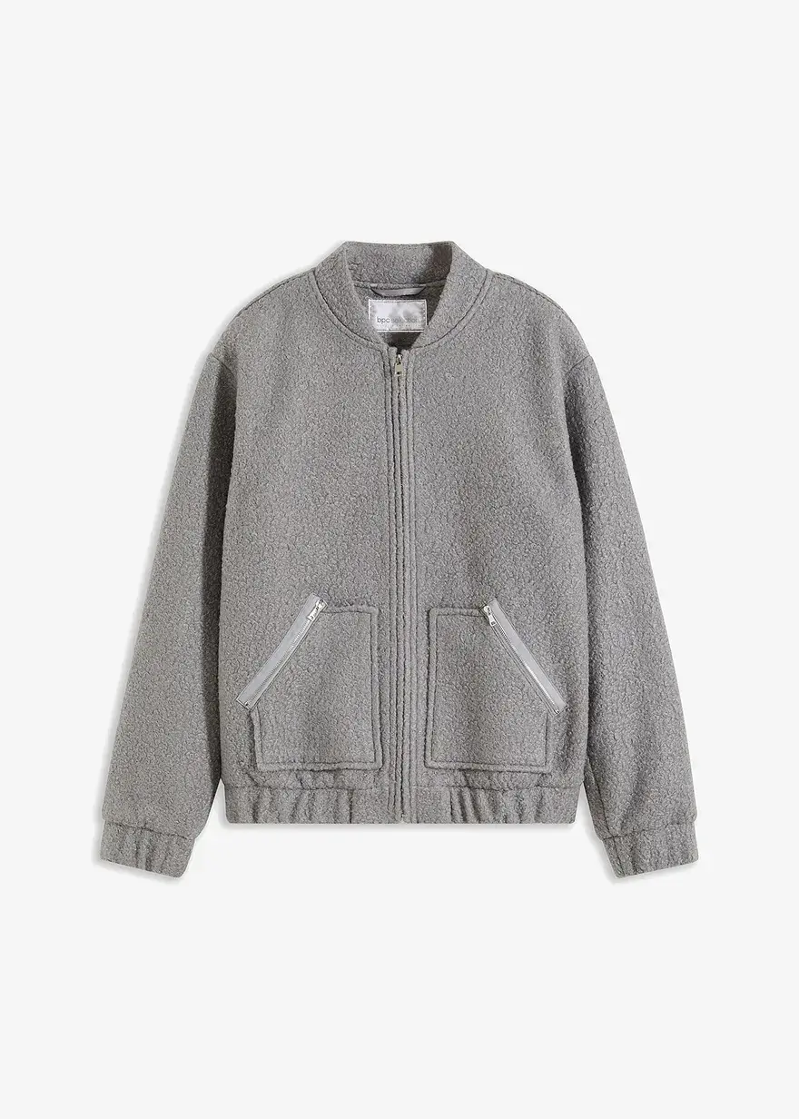 bonprix lässige Jacke mit Reißverschlussdetails - grau - Damen