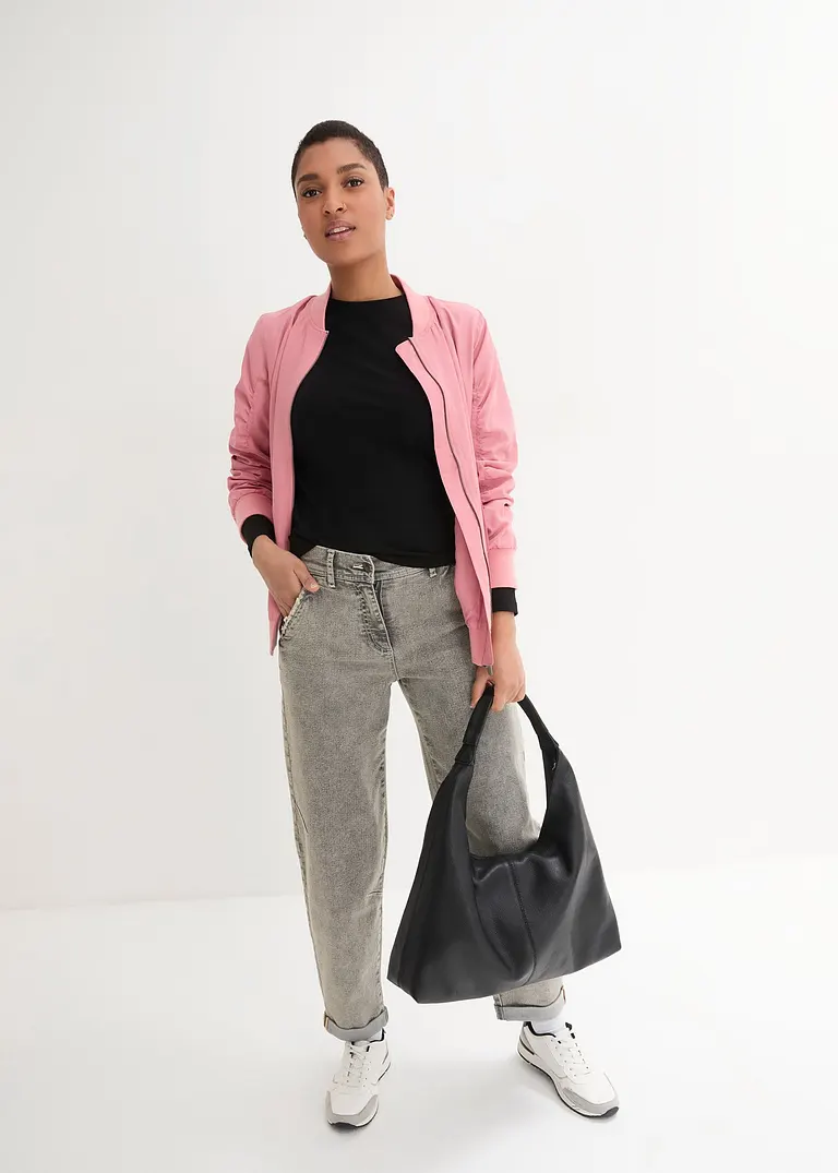 Bonprix Lässige Jeans Mit Weitem Bein Und Komfortablen Gummi Am Hinteren Bund Mit Neonfarben