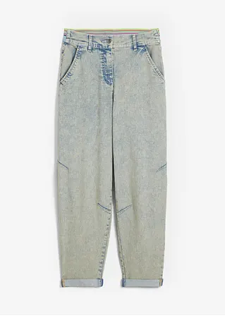 bonprix lässige Jeans mit weitem Bein und komfortablen Gummi am hinteren Bund mit Neonfarben