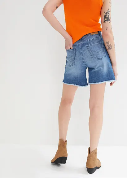 Bonprix Lässige Jeans-Shorts Mit Stretch - Blau Regular