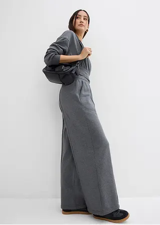 Bonprix Lässige Jogginghose Mit Seitlichen Taschen Und Weitem Bein - Grau