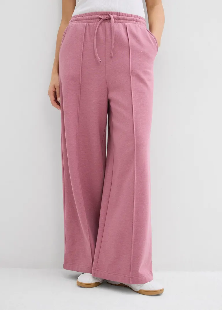 Bonprix Lässige Jogginghose Mit Seitlichen Taschen Und Weitem Bein - Rosa