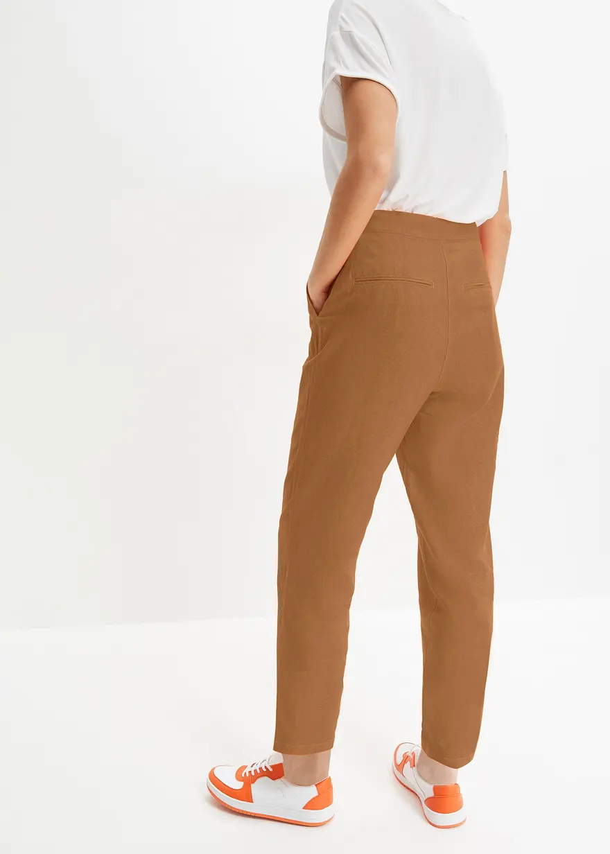 Bonprix Lässige Leinenhose Mit Elastischem Bund Und Verkürztem Bein