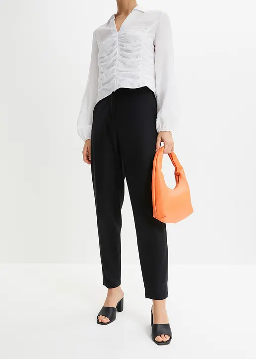 Bonprix Lässige Leinenhose Mit Elastischem Bund Und Verkürztem Bein