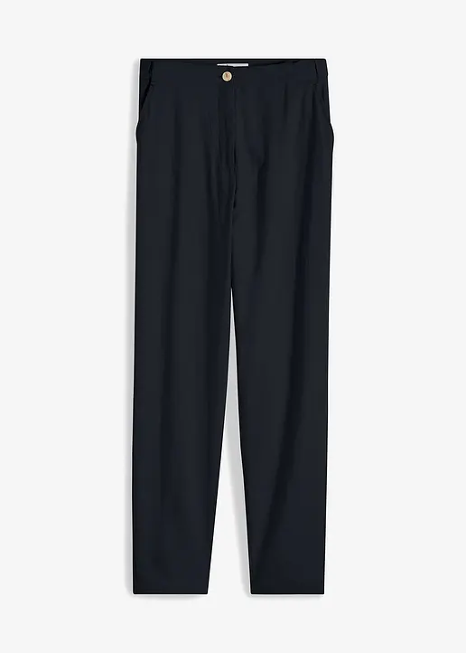 bonprix Lässige Leinenhose mit elastischem Bund und verkürztem Bein
