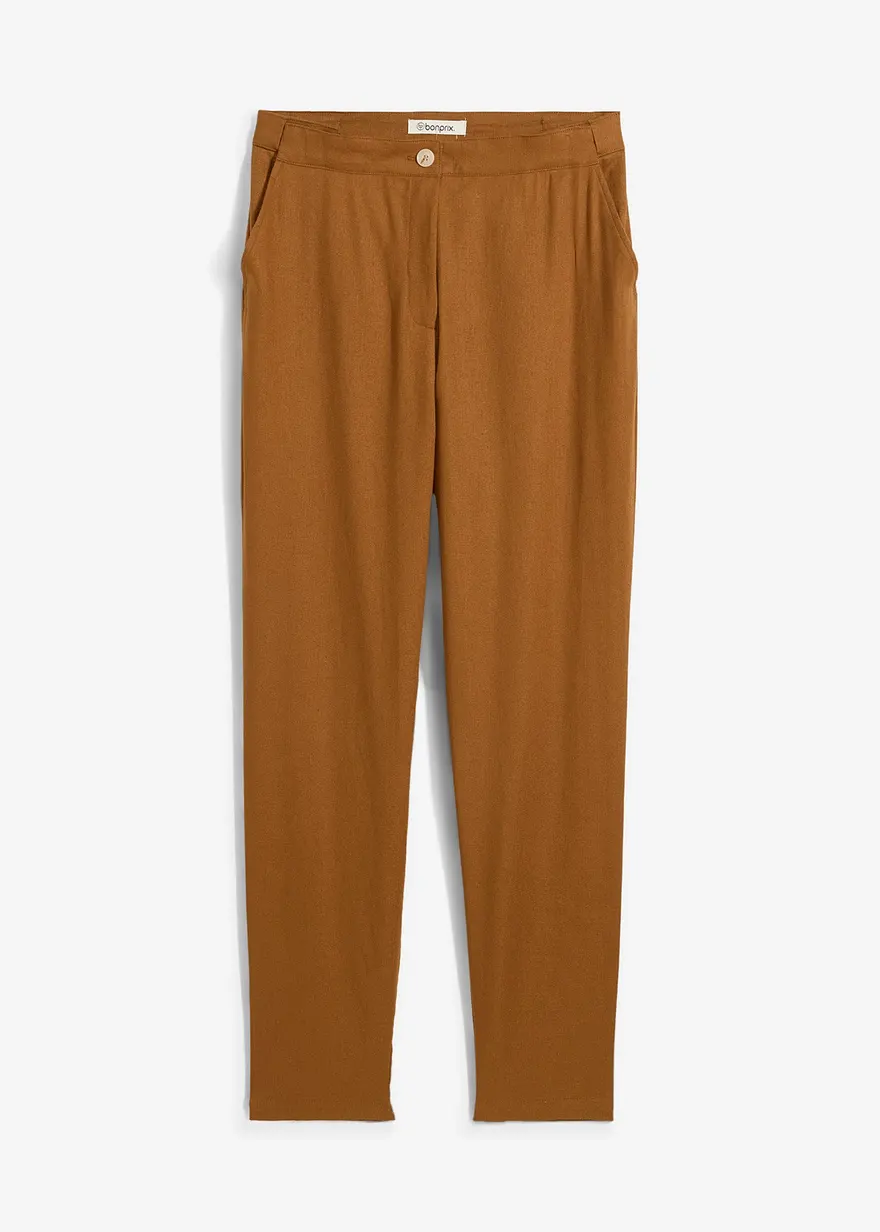 bonprix Lässige Leinenhose mit elastischem Bund und verkürztem Bein