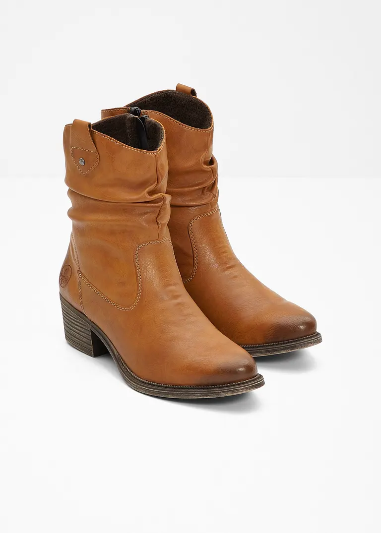 Bonprix Lässige Rieker Cowboy Stiefelette Mit Raffung - Braun