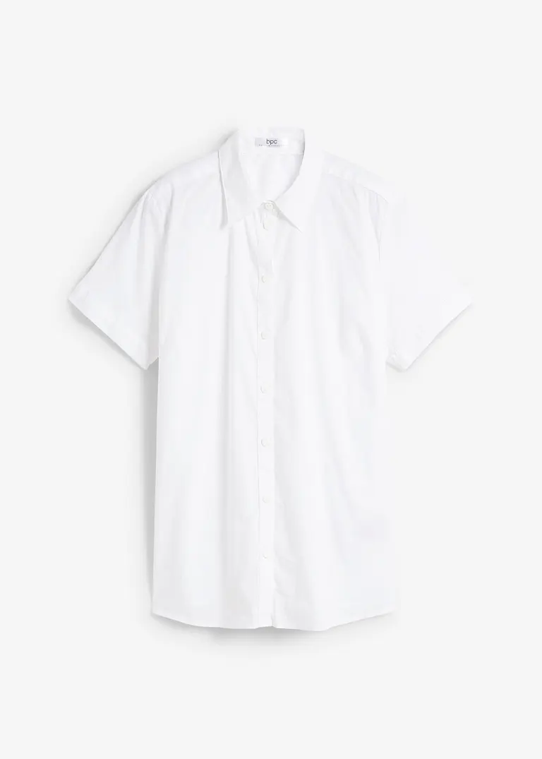 bonprix Lässige Stretch-Bluse mit kurzem Arm - weiß regular
