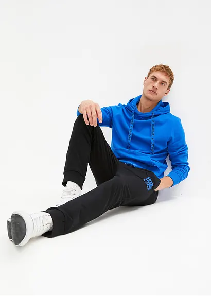 Bonprix Lässige Sweathose Mit Modischem Print - Schwarz