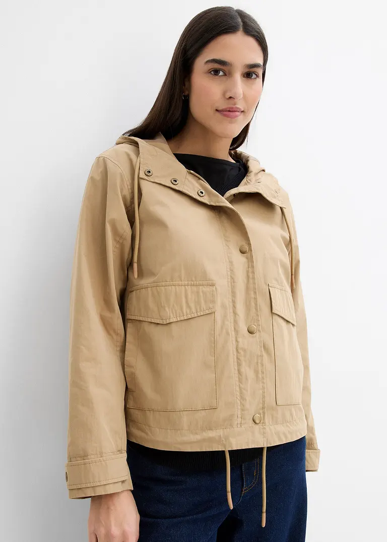 Bonprix Lässige Übergangsjacke Mit Kapuze - Braun - Damen
