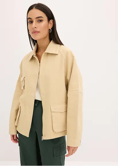 Bonprix Lässige Utility Jacke Mit Taschen - Beige - Damen