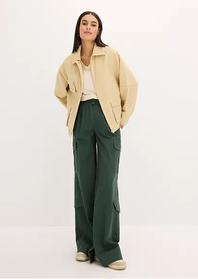 Bonprix Lässige Utility Jacke Mit Taschen - Beige - Damen