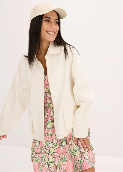 Bonprix Lässige Utility Jacke Mit Taschen - Beige - Damen