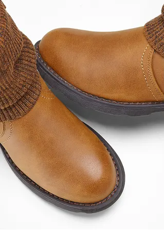 Bonprix Lässiger Boot Mit Strickdetails - Braun - Damen