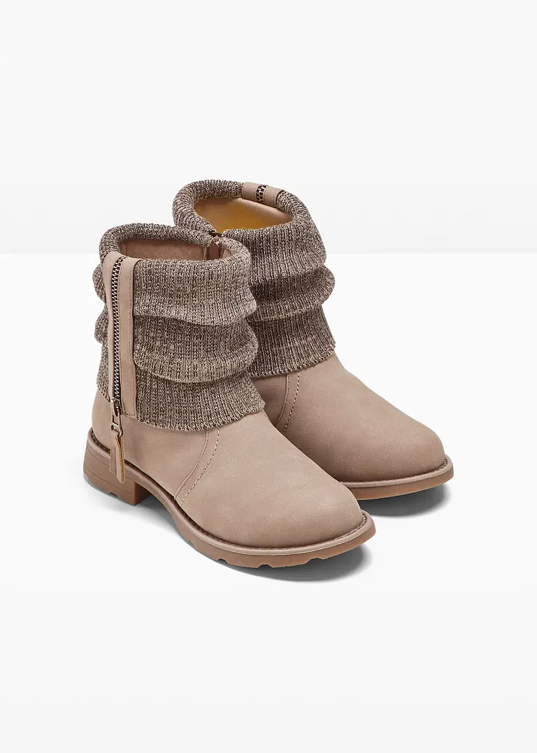 Bonprix Lässiger Boot Mit Strickdetails - Braun - Damen