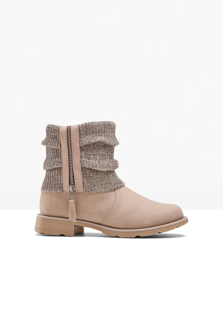 bonprix Lässiger Boot mit Strickdetails - braun - Damen