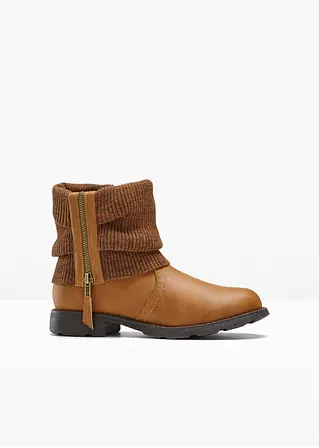 bonprix Lässiger Boot mit Strickdetails - braun - Damen