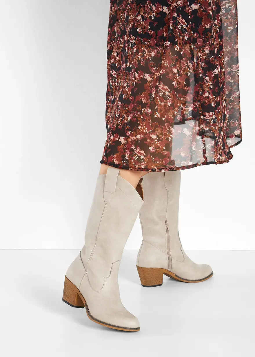 Bonprix Lässiger Cowboy Stiefel Mit Dekorativen Nähten - Braun