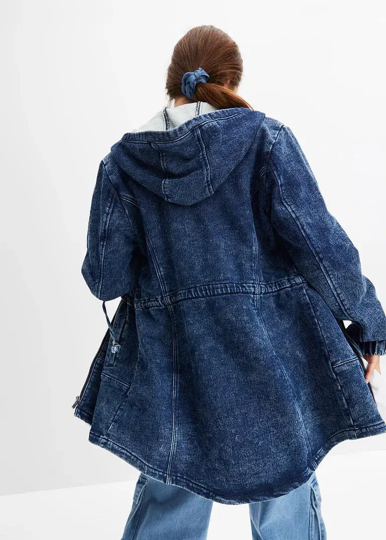 Bonprix Lässiger Jeansparka Mit Kapuze Und Seitlichen Eingriffstaschen
