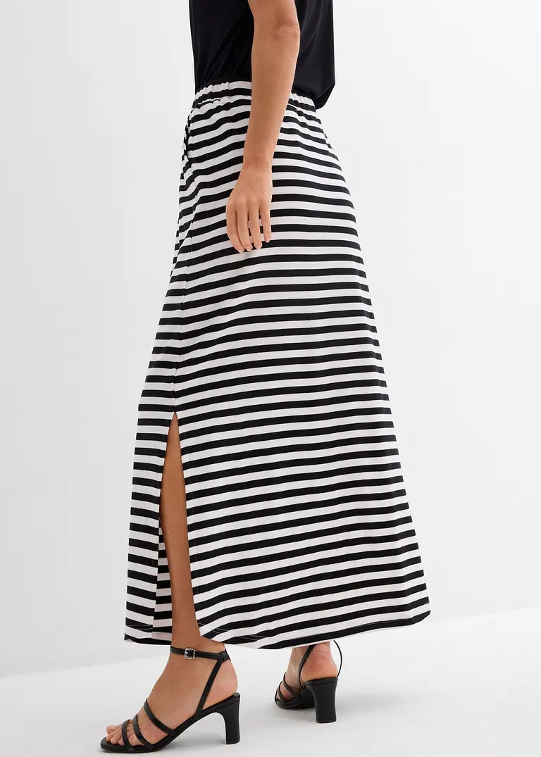 Bonprix Lässiger Maxirock Aus Jersey Mit Taschen - Schwarz