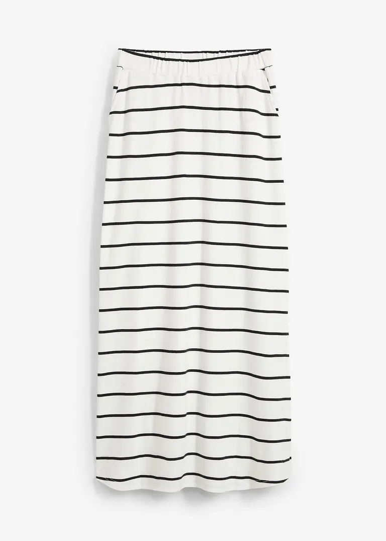 bonprix Lässiger Maxirock aus Jersey mit Taschen - weiß - Damen