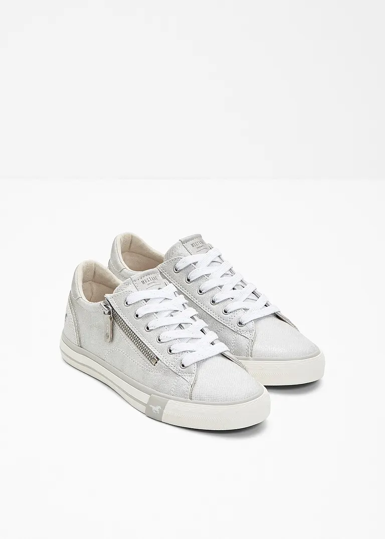 Bonprix Lässiger Mustang Sneaker Im Metallic Look - Silber