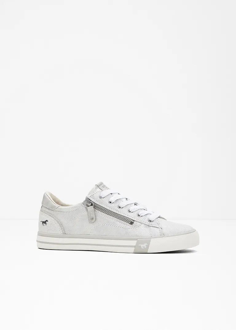 bonprix Lässiger Mustang Sneaker im Metallic Look - silber