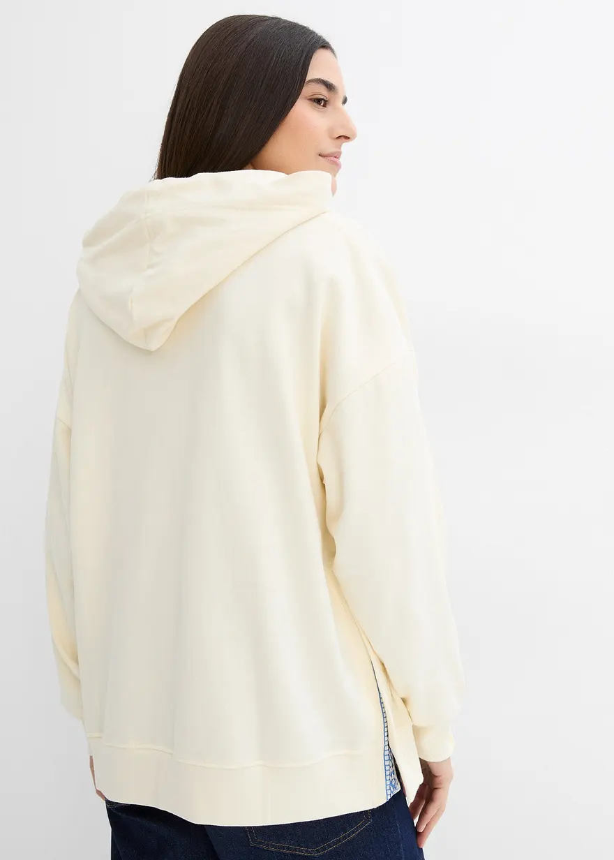 Bonprix Lässiger Oversize-Hoodie Aus Reiner Bio-Baumwolle Und Seitlichen Knöpfen