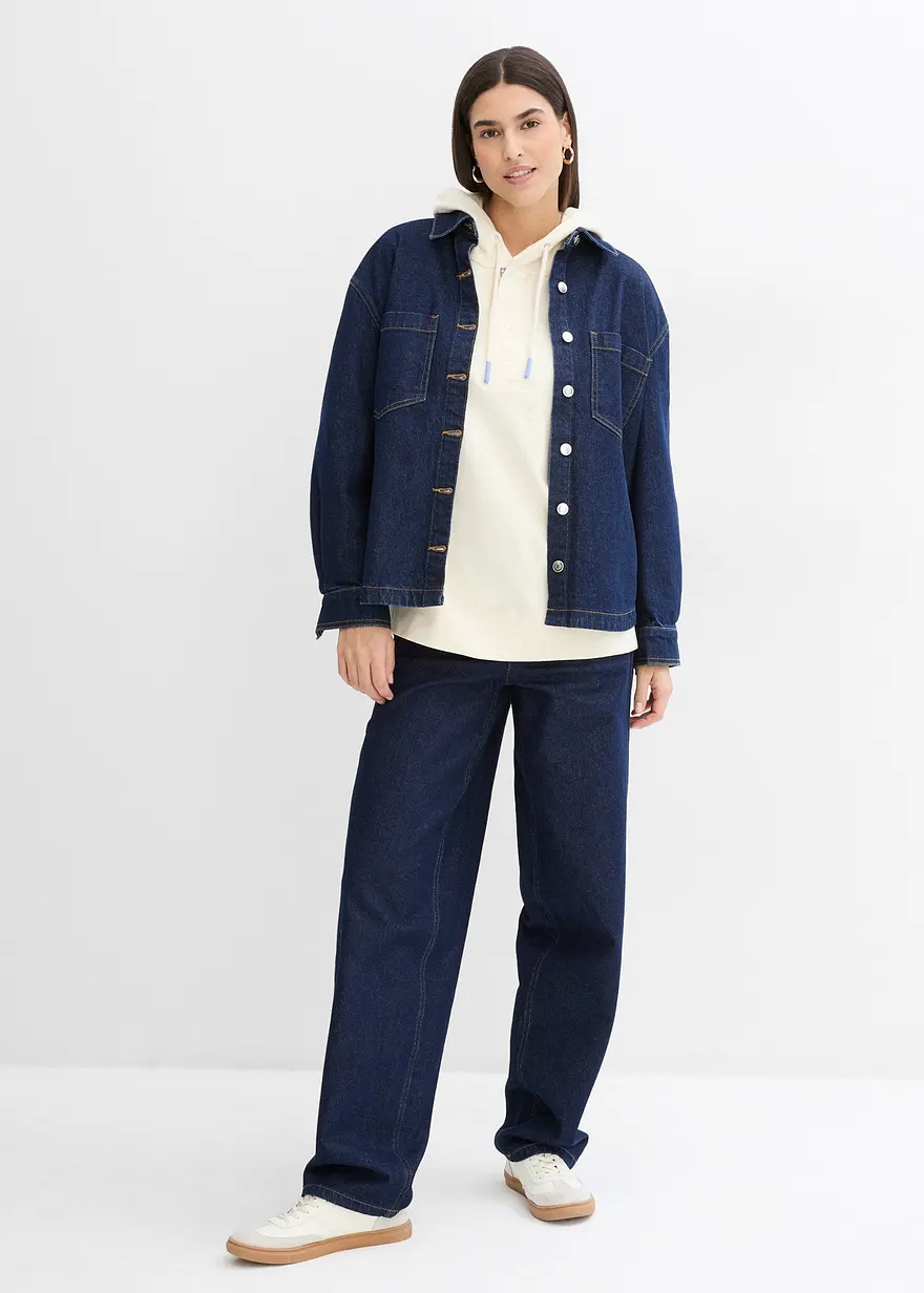 Bonprix Lässiger Oversize-Hoodie Aus Reiner Bio-Baumwolle Und Seitlichen Knöpfen