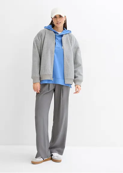 Bonprix Lässiger Oversize-Hoodie Aus Reiner Bio-Baumwolle Und Seitlichen Knöpfen