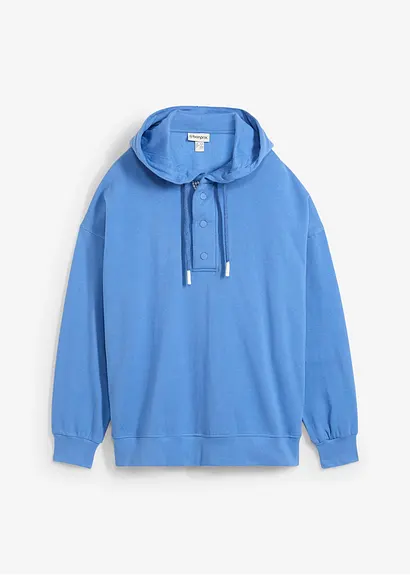 bonprix Lässiger Oversize-Hoodie aus reiner Bio-Baumwolle und seitlichen Knöpfen