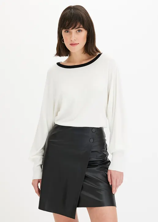 Bonprix Lässiger Pullover Mit Ballonärmeln - Weiß - Damen