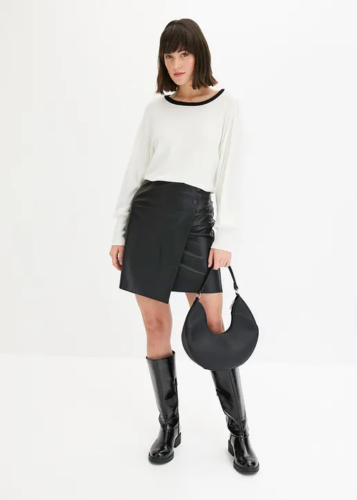 Bonprix Lässiger Pullover Mit Ballonärmeln - Weiß - Damen