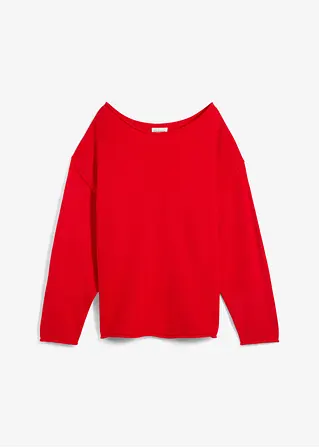 bonprix Lässiger Pullover mit weitem Ausschnitt - rot - Damen